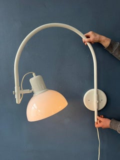 White Mid Century Herda Space Age Arc Wall Lamp, 1970s