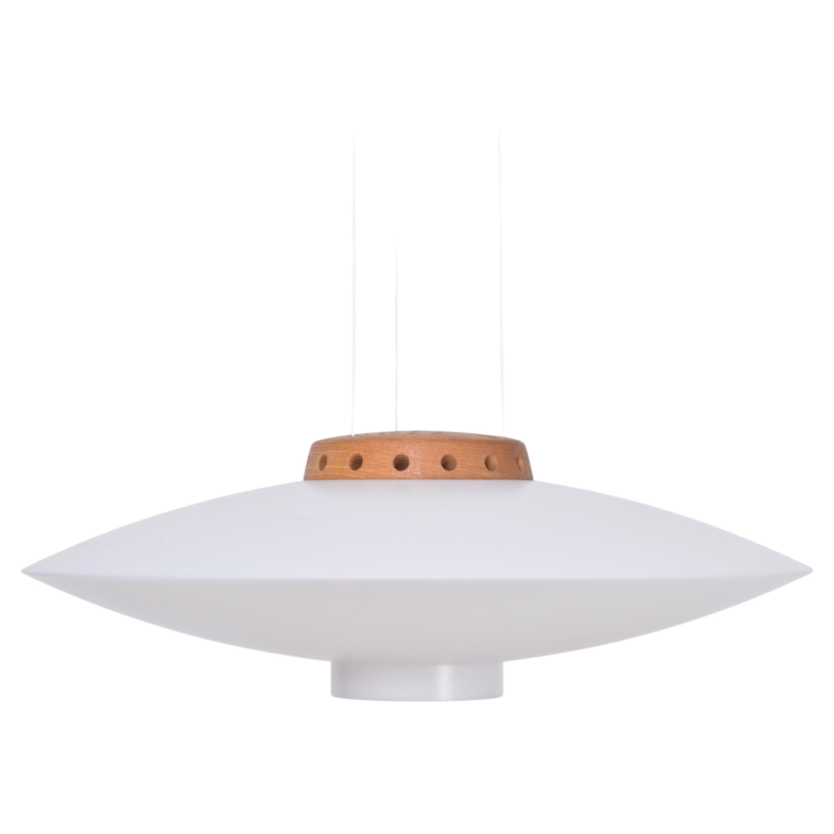 White Mid-Century Modern Pendant Model "Ufo" by Uno and Östen Kristiansson For Sale