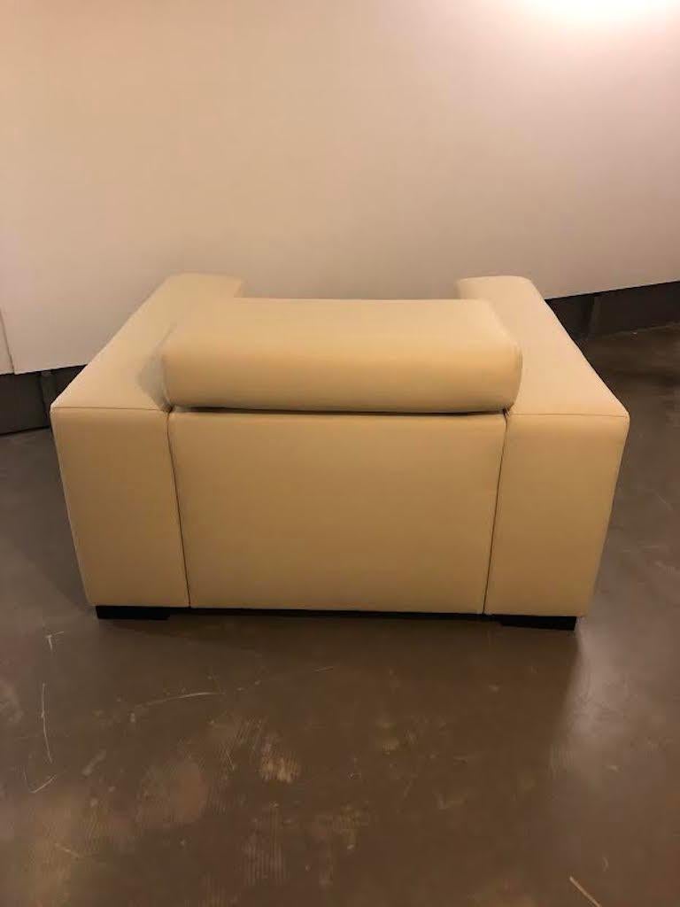 Late 20th Century White Mid-Century Modern  Sofa and Ottoman