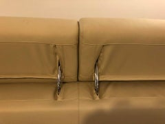 White Mid-Century Modern Sofa and Ottoman