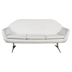 White Mid-Century Modern Sofa