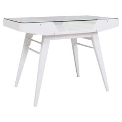 White Mid Century Table Made in´50s Czechia, Designed by František Jirák