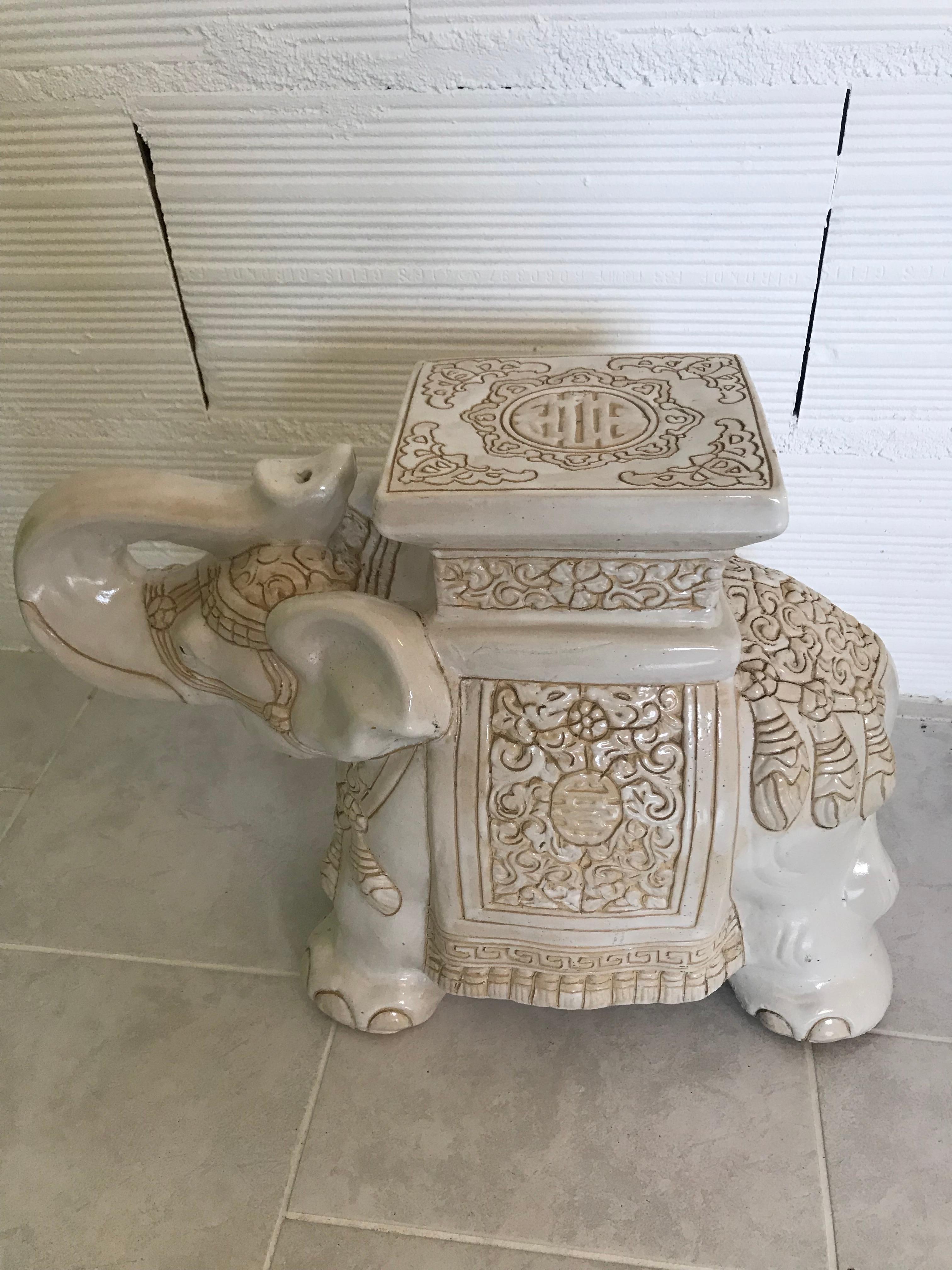 ceramic elephant table