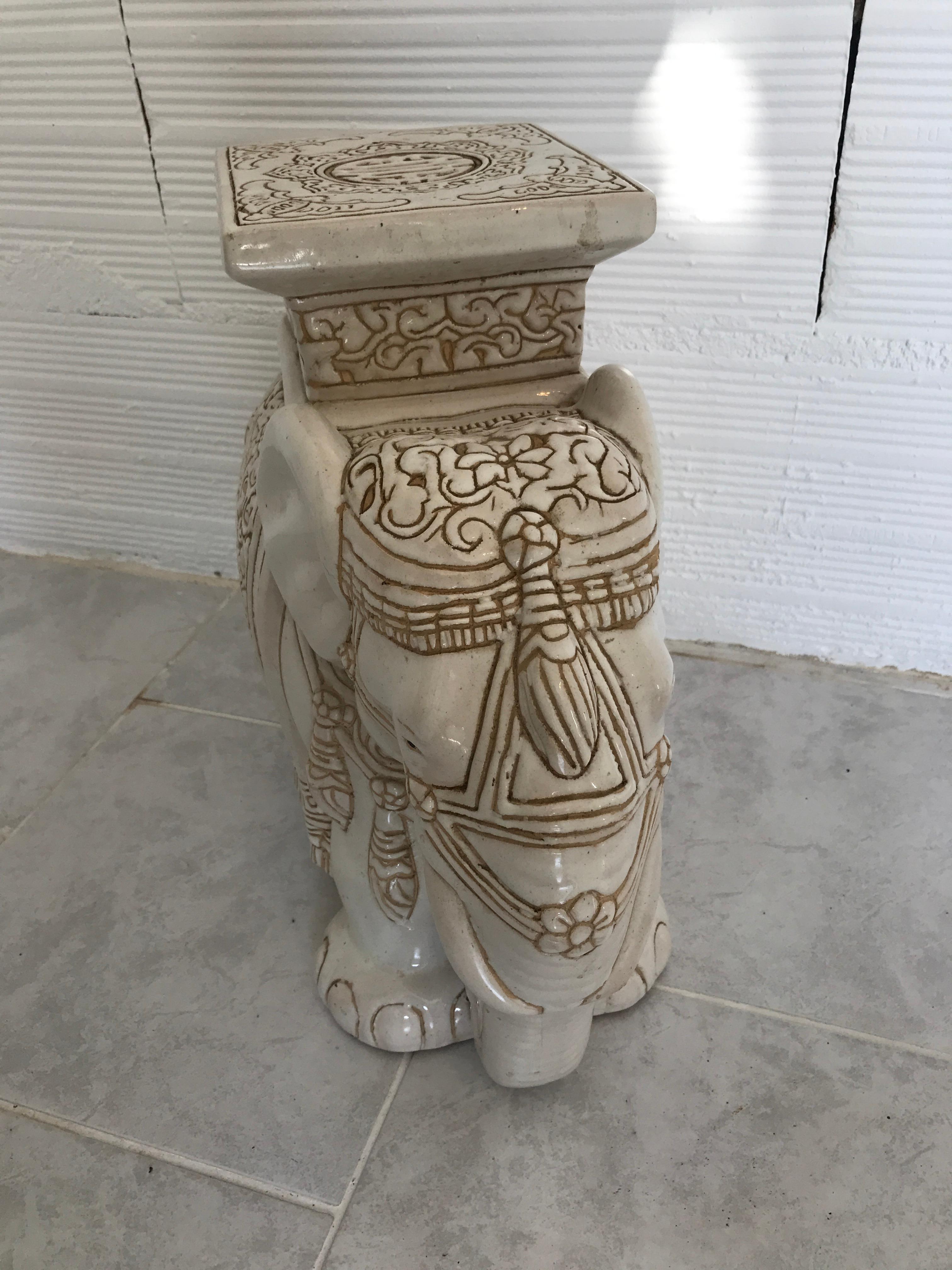 elephant end tables ceramic