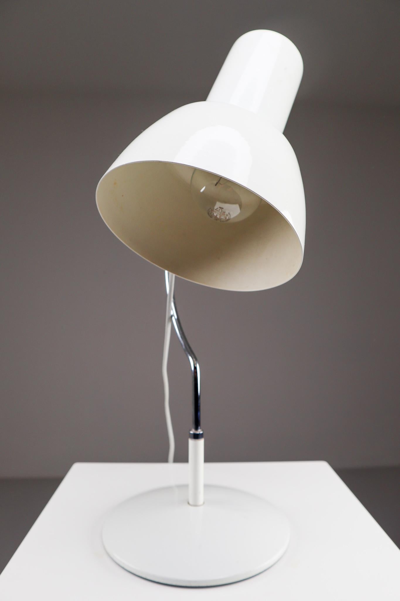 Czech White Midcentury Table Lamp Napako, Designed by Josef Hurka, 1960s