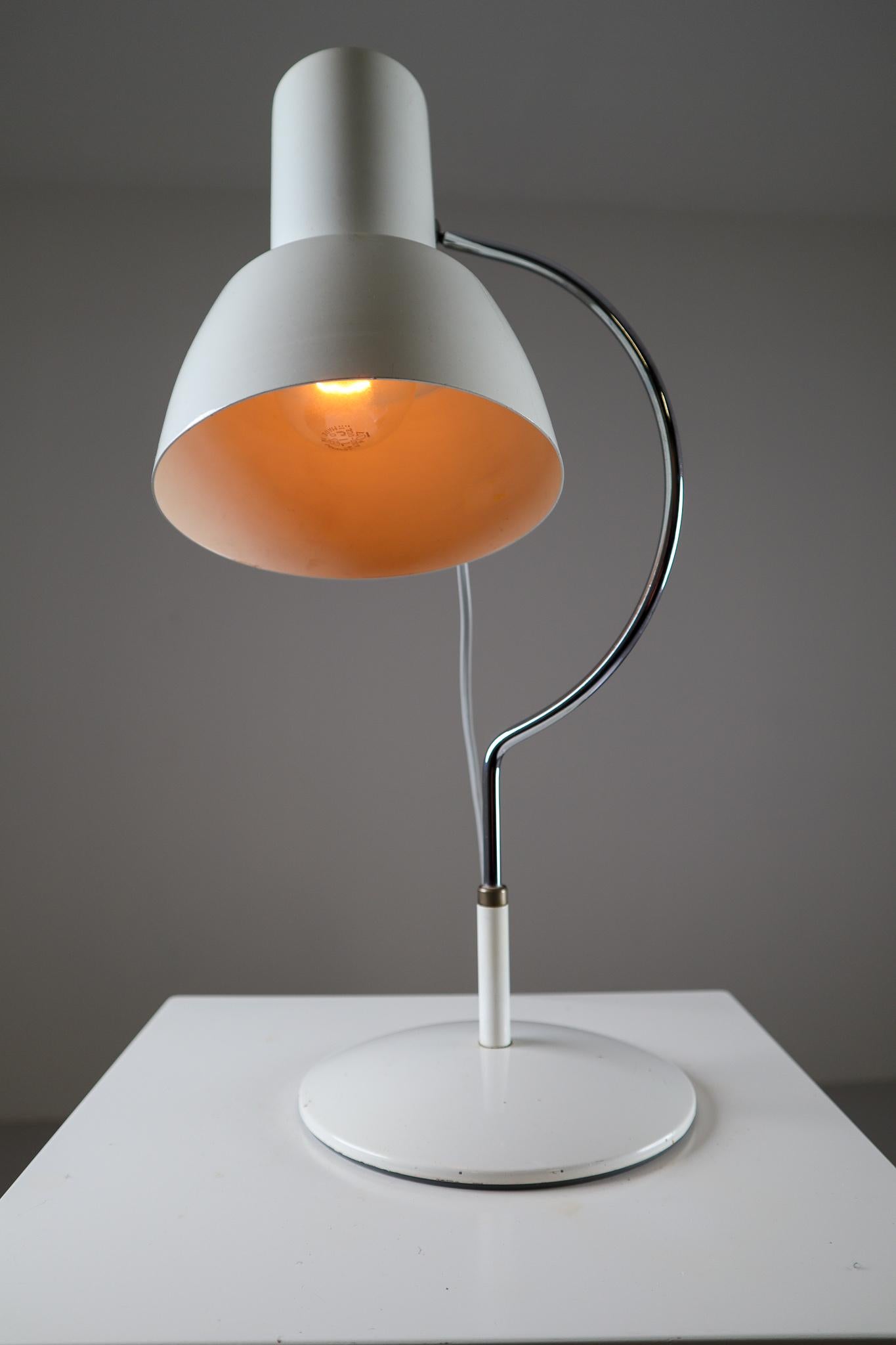 White Midcentury Table Lamp Napako, Designed by Josef Hurka, 1960s In Good Condition In Almelo, NL