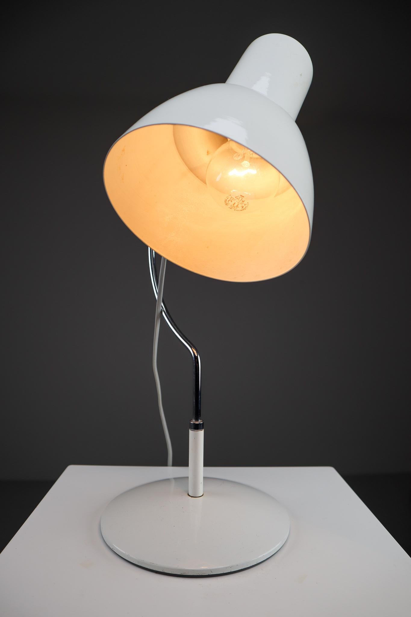 White Midcentury Table Lamp Napako, Designed by Josef Hurka, 1960s 1