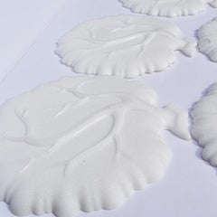 White Milk Glass Cabbage Shape Dessert Plates or Trays, Set of 5