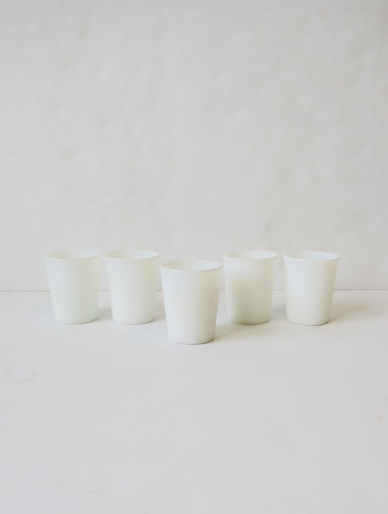 White Milk Glass Cocktail Tumbler Glasses, Set of 5, Early 20th Century at 1stDibs milk glass