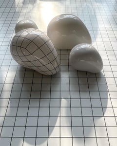 Mini calavera blanca - Escultura de porcelana, de Andréason & Leibel, Contemporáneo