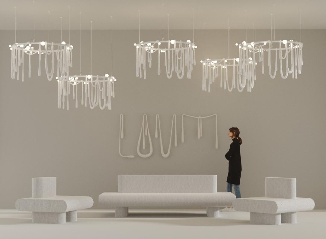 Powder-Coated White Minimalist Decorative Wall Art Sculpture LOVE Letters by Olga Engel For Sale