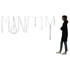 White Minimalist Decorative Wall Art Sculpture MONEY Letters by Olga Engel