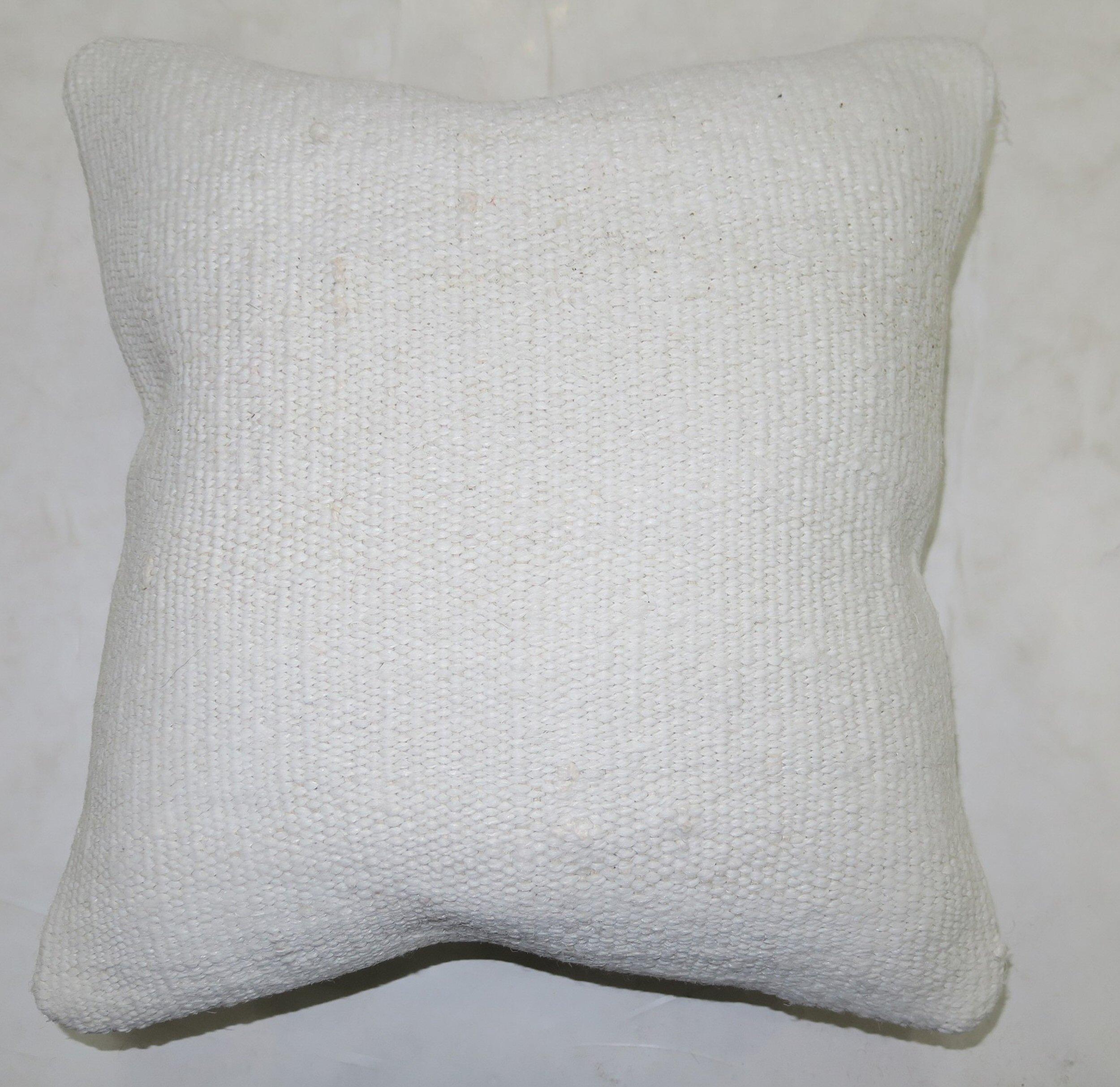 Modern White Minimilast Turkish Kilim Pillow For Sale