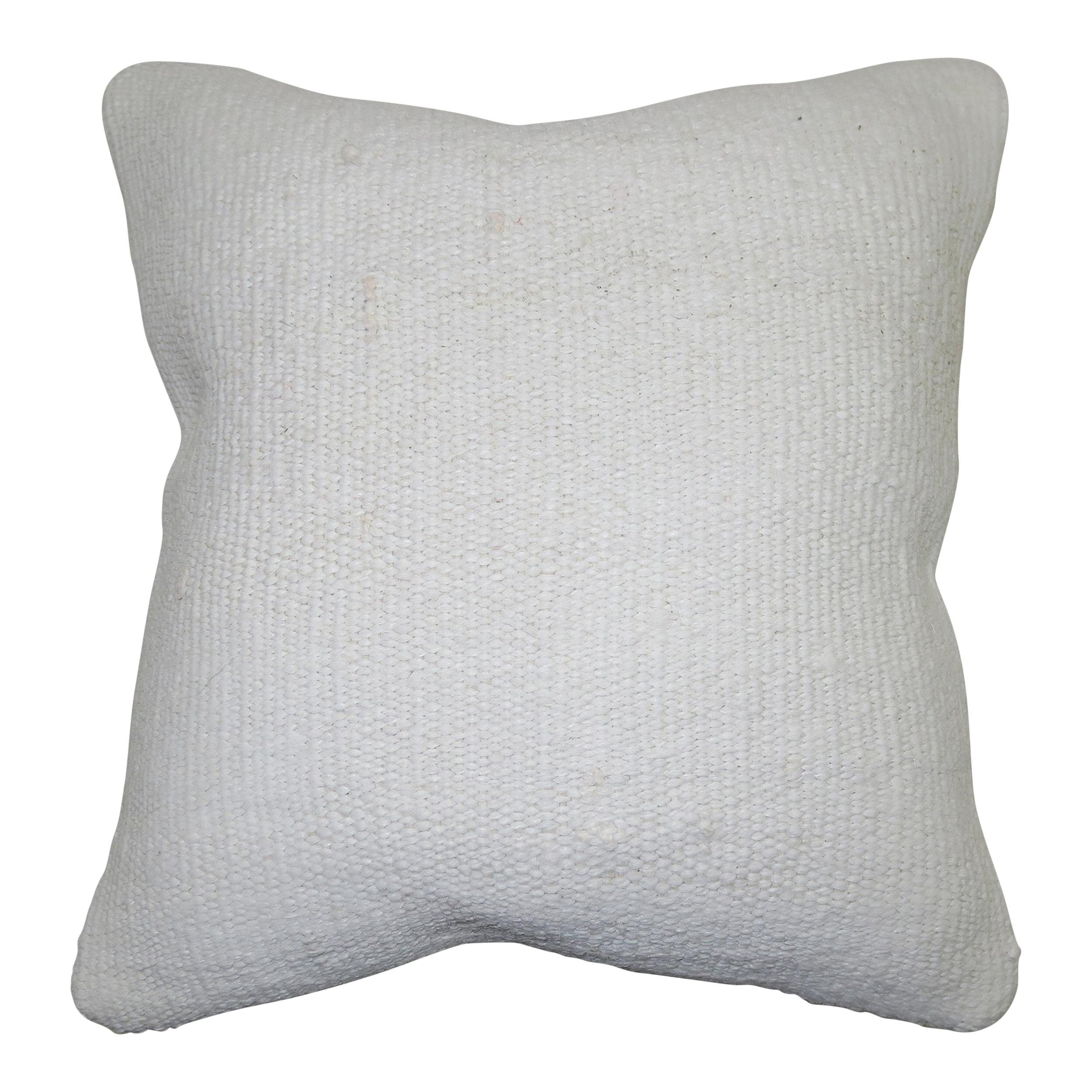 White Minimilast Turkish Kilim Pillow For Sale