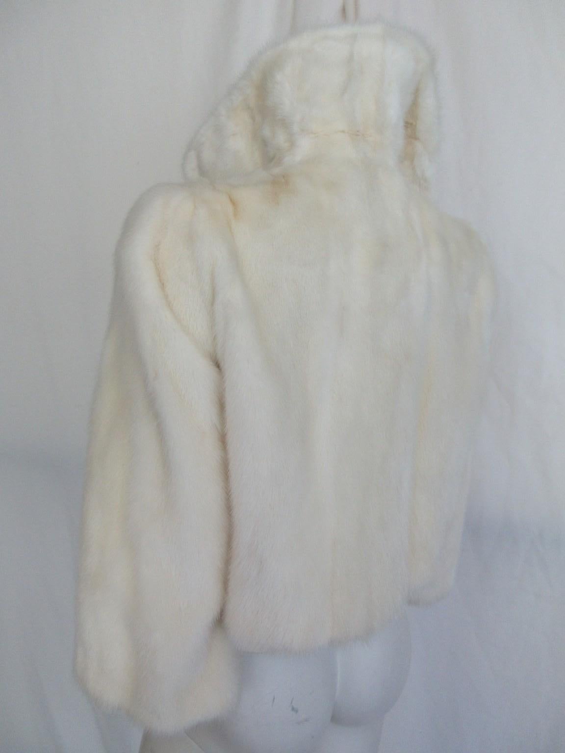 Gray White Mink Fur Jacket Bolero For Sale