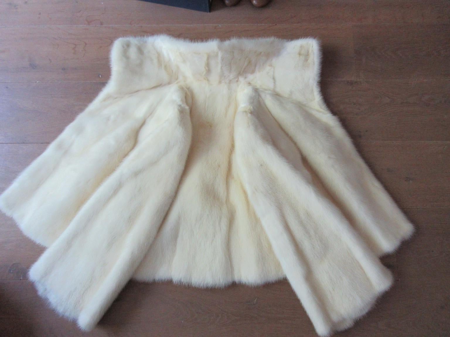Women's or Men's White Mink Fur Jacket Bolero For Sale