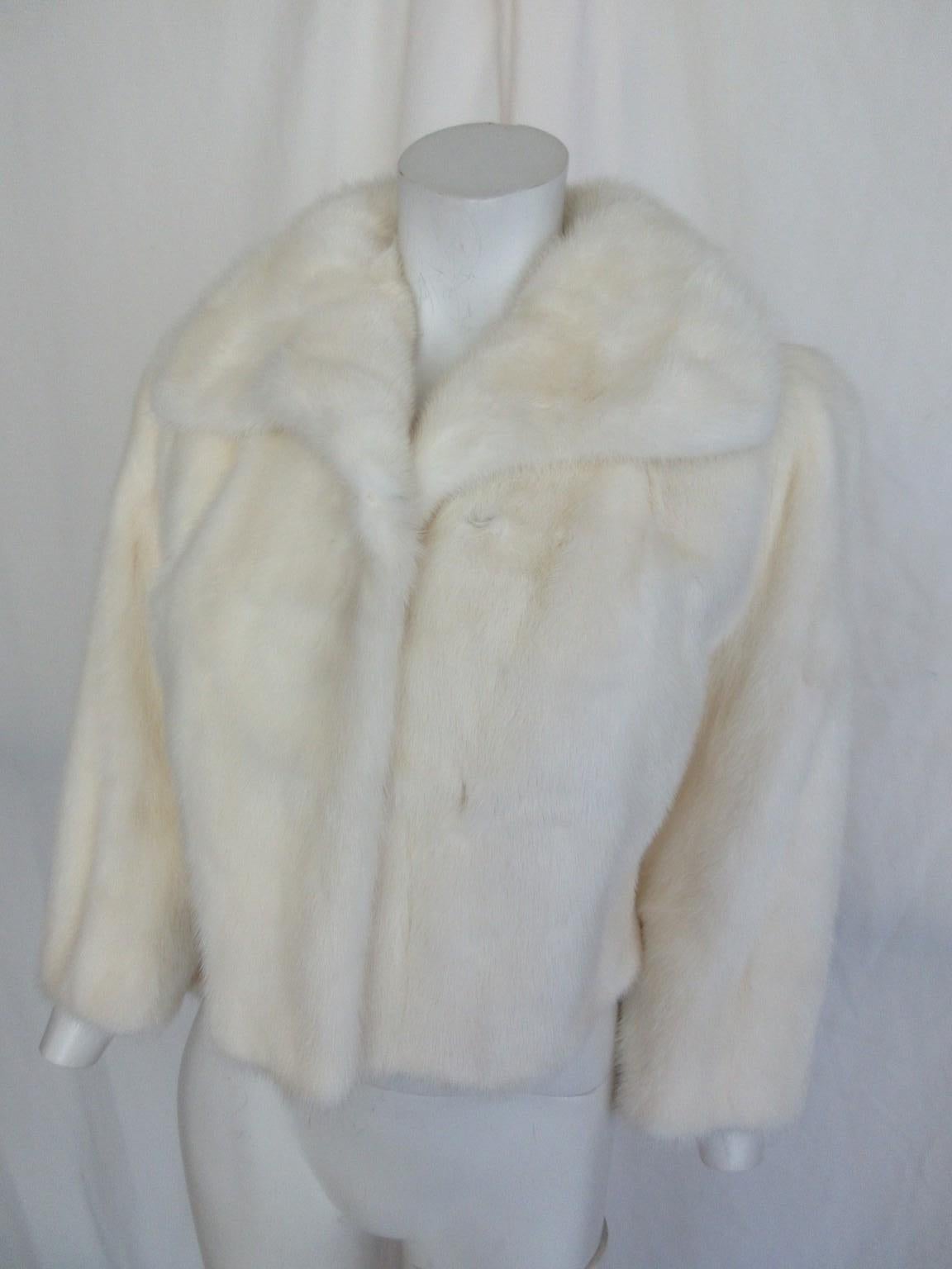 White Mink Fur Jacket Bolero For Sale 2