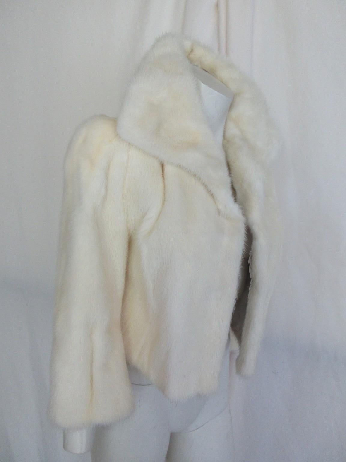 White Mink Fur Jacket Bolero For Sale 4