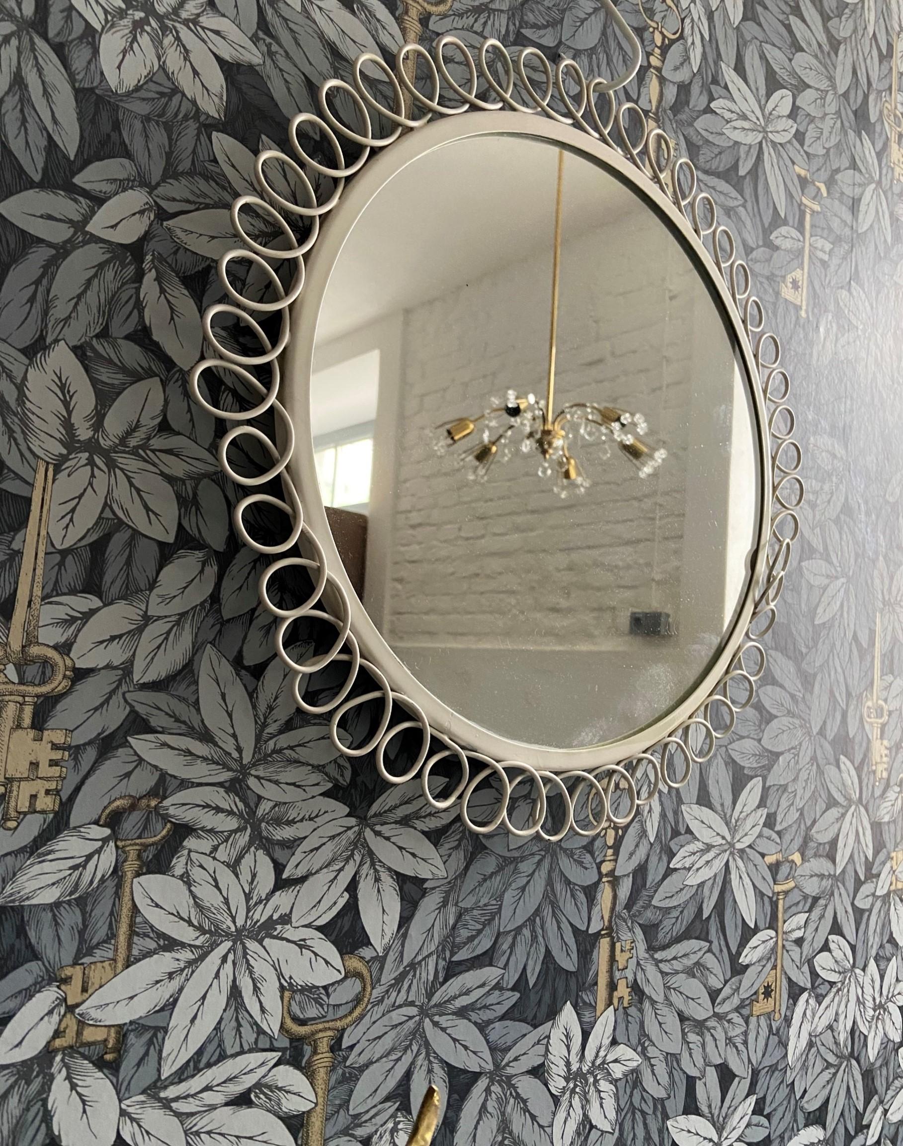 White Mirror Console 1960s Mid-Century Modern In Good Condition For Sale In Cork, IE
