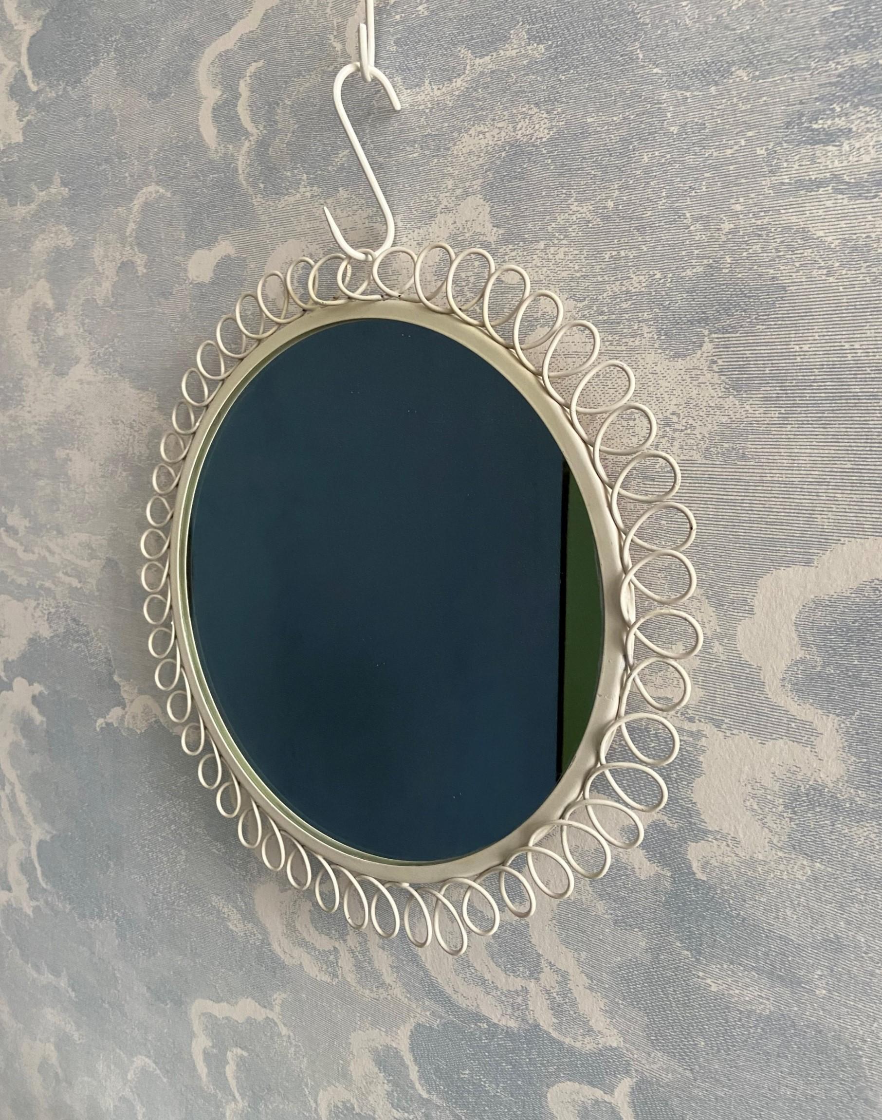 Mid-20th Century White Mirror Console 1960s Mid-Century Modern For Sale
