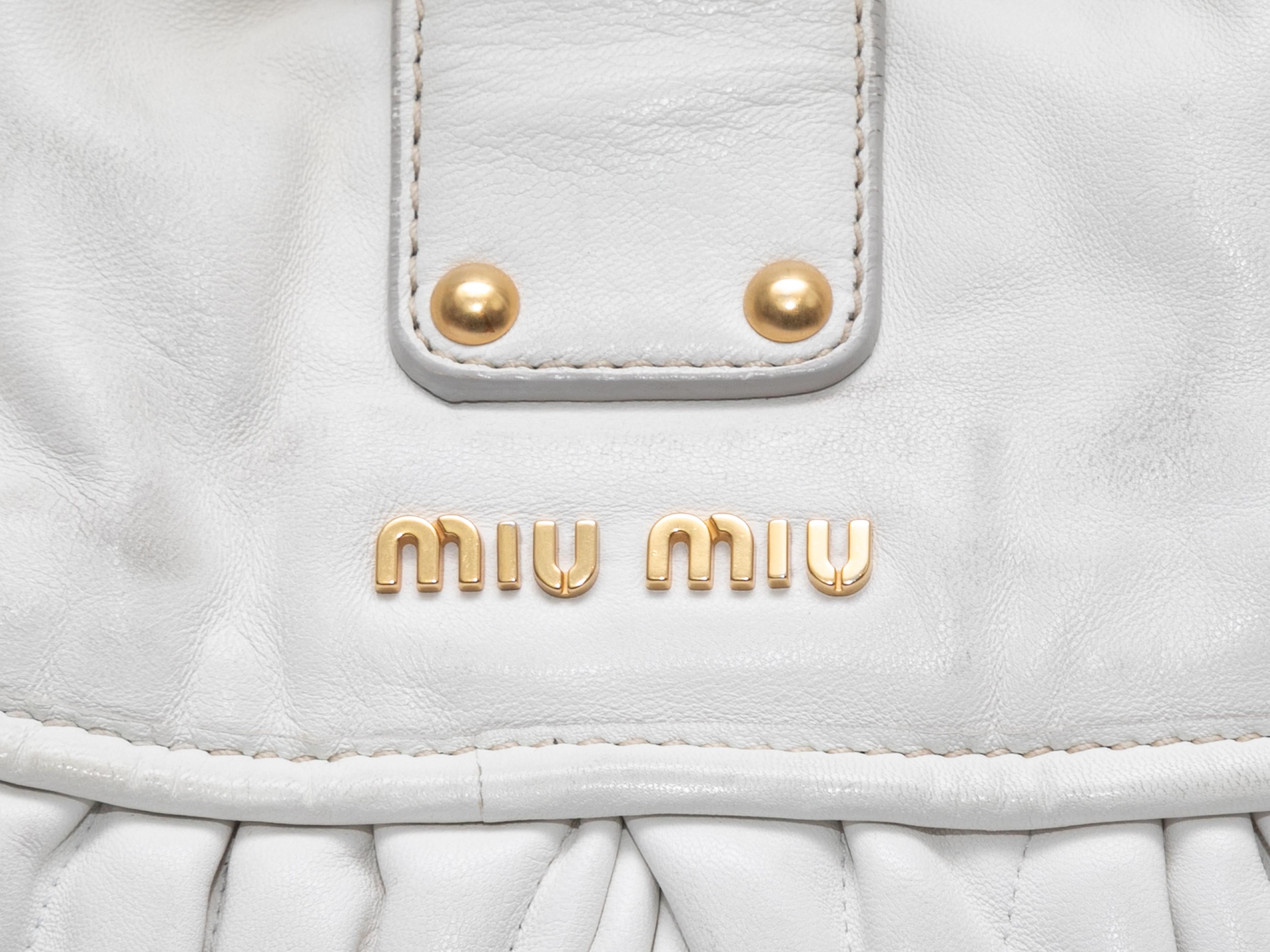 White Miu Miu Matelasse Shoulder Bag In Good Condition In New York, NY
