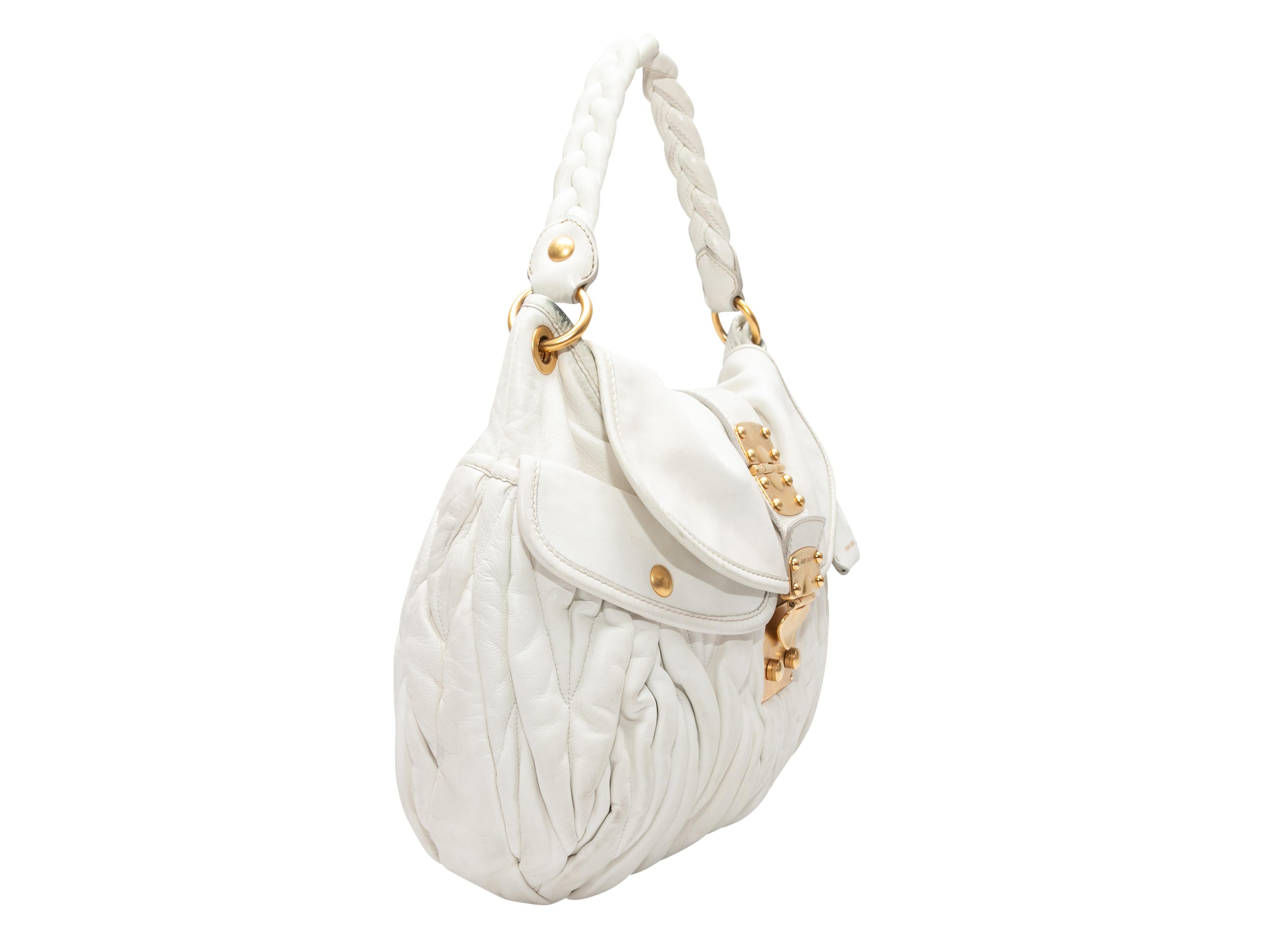 Women's White Miu Miu Matelasse Shoulder Bag