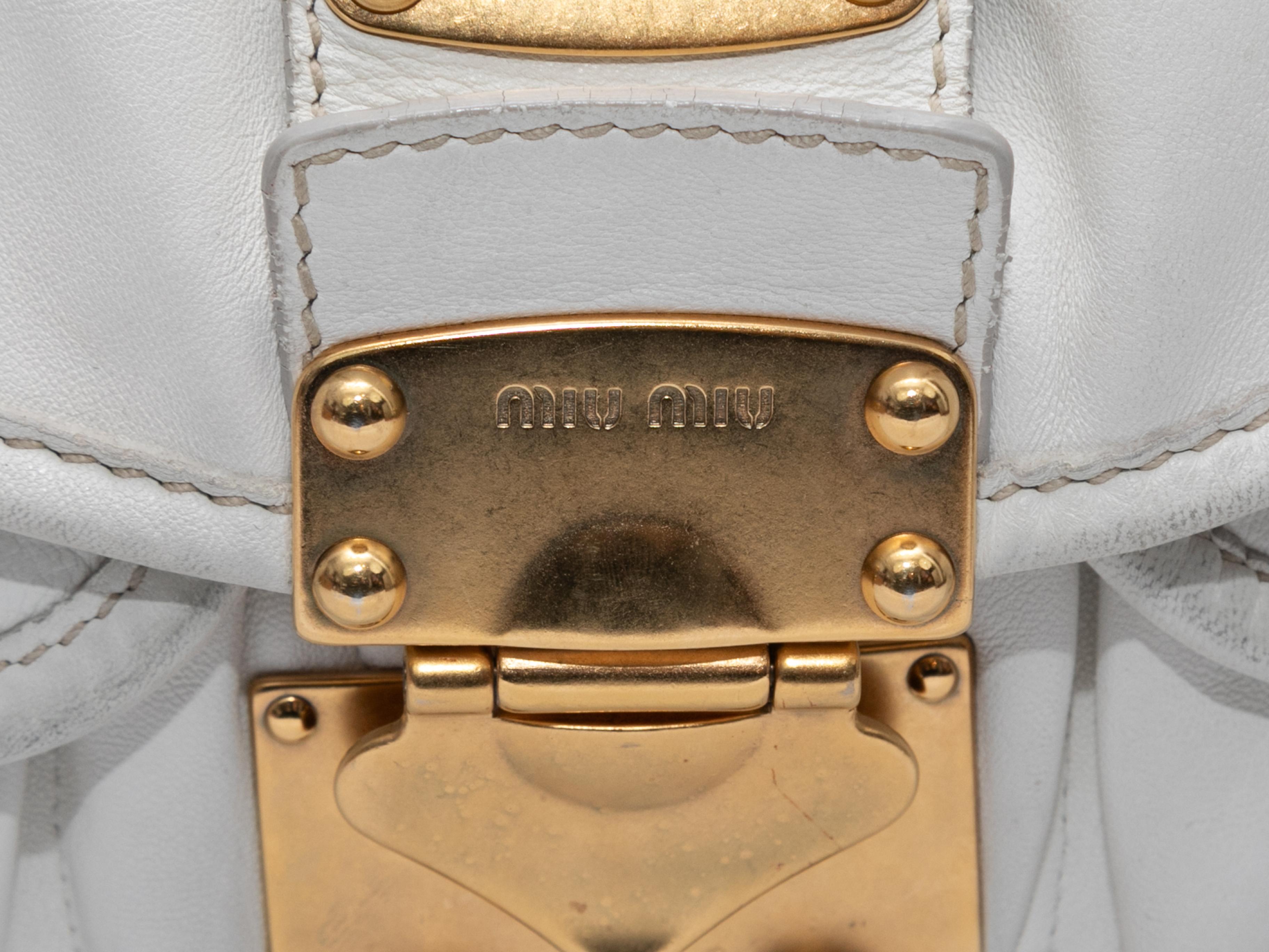 White Miu Miu Matelasse Shoulder Bag For Sale 1