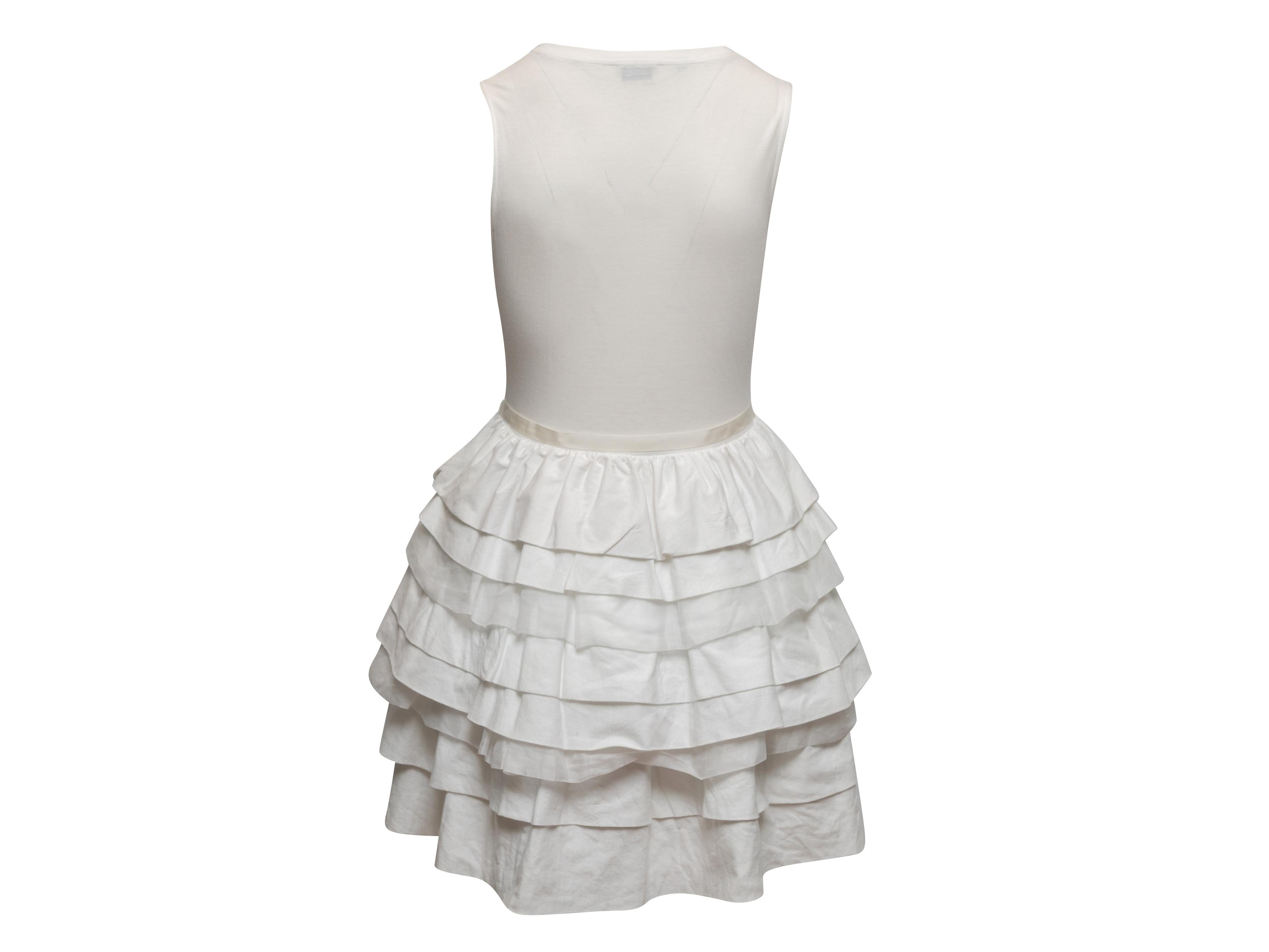 Weißes ärmelloses Miu Minikleid in Weiß Größe US S im Angebot 1