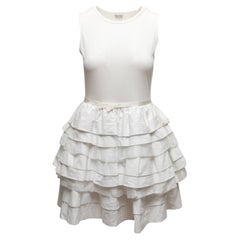 White Miu Miu Sleeveless Mini Dress Size US S