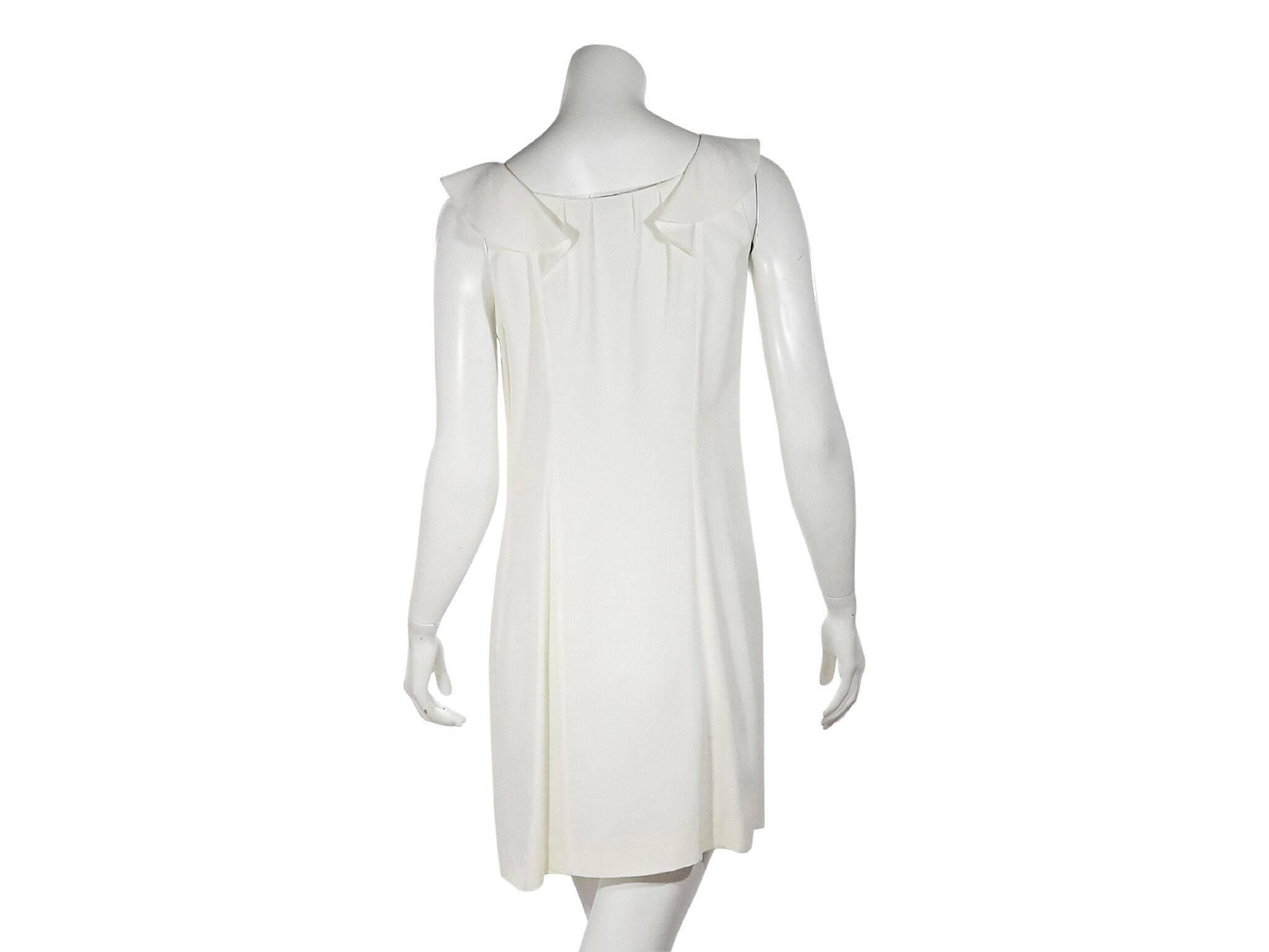 Gray Miu Miu White Sleeveless Silk Dress