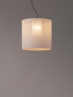 Lampe pendante Moaré L blanche par Antoni Arola
