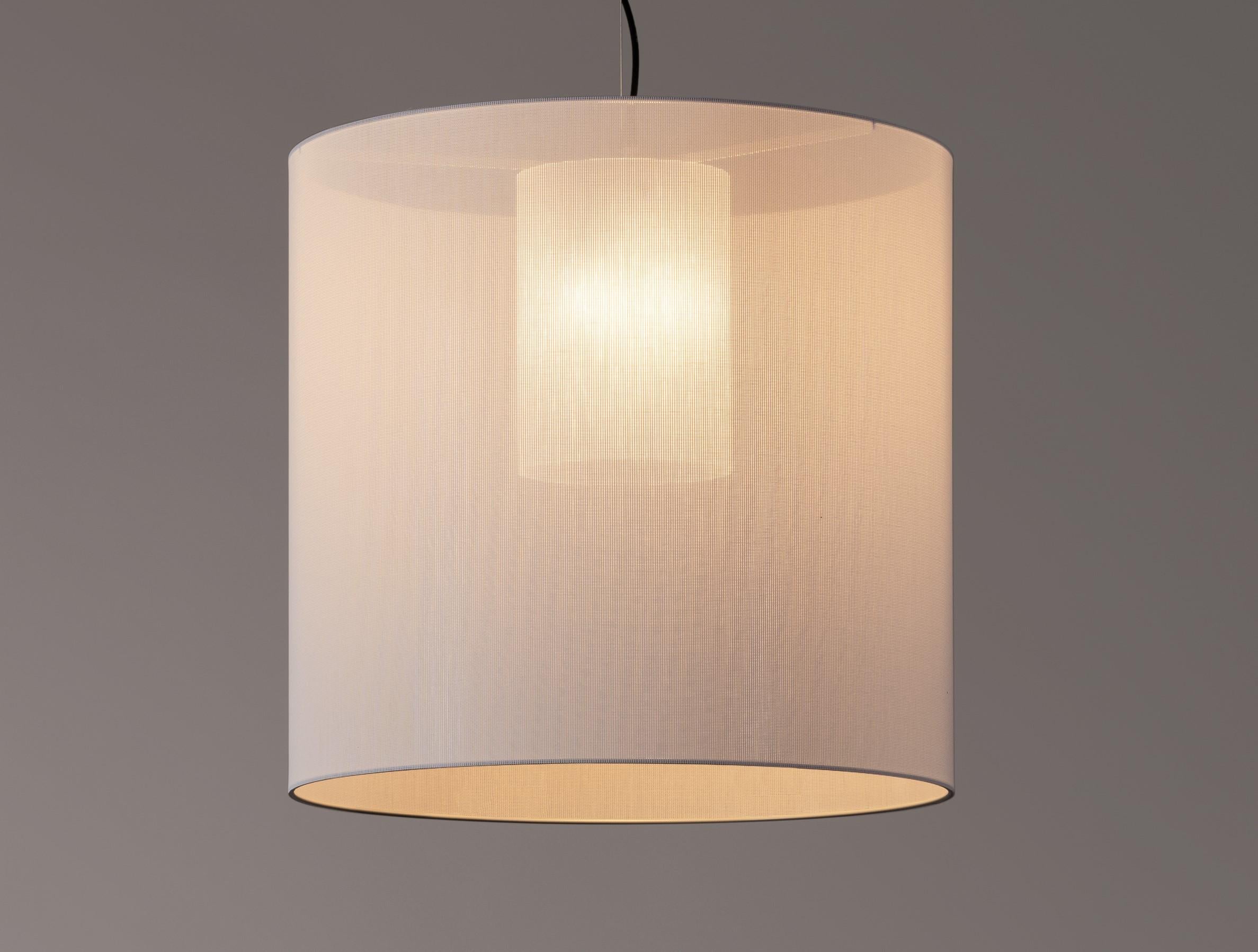 Modern White Moaré L Pendant Lamp by Antoni Arola For Sale