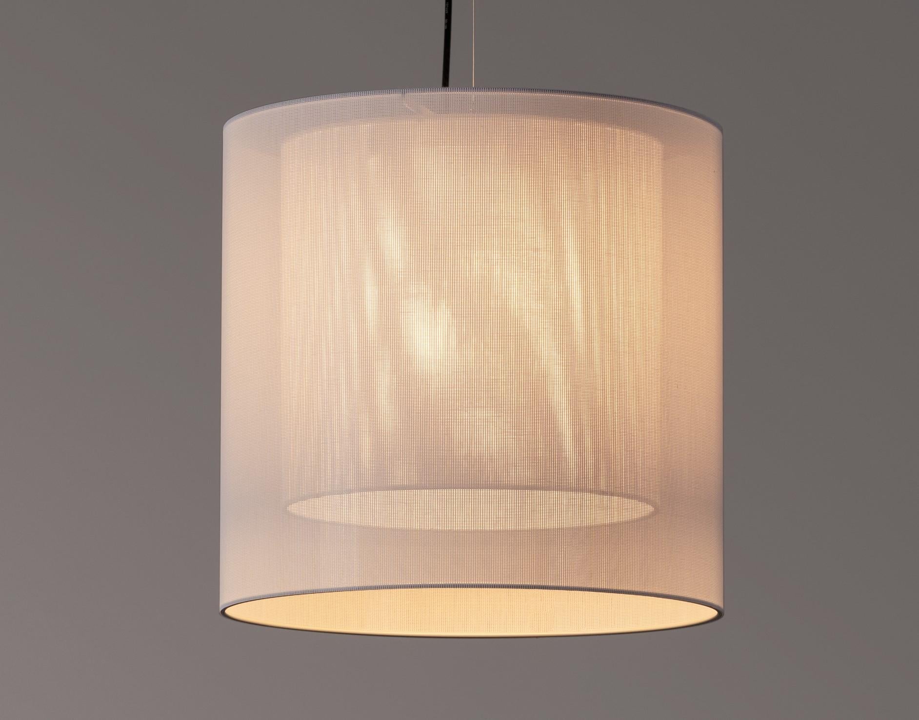 Modern White Moaré MS Pendant Lamp by Antoni Arola For Sale
