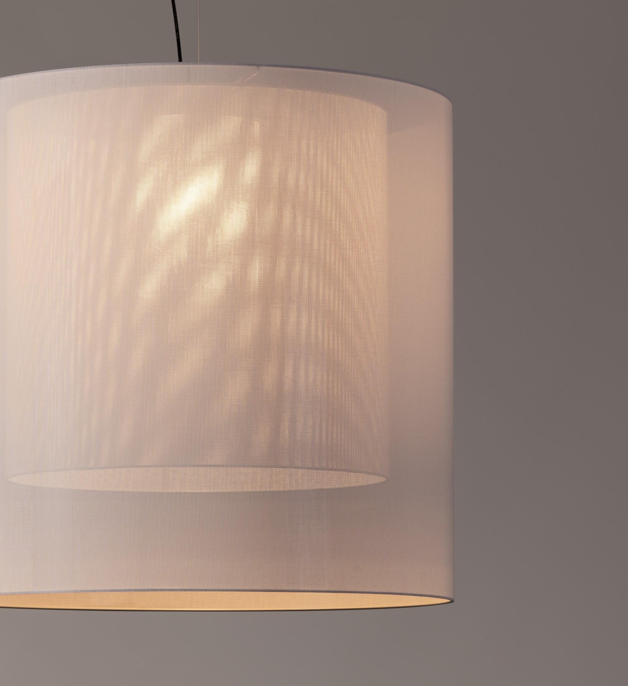 Modern White Moaré XL Pendant Lamp by Antoni Arola For Sale