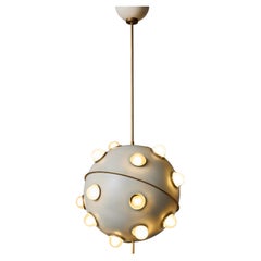 Vintage White Mod 551 Chandelier by Oscar Torlasco for Lumi with Twenty Sources of Light