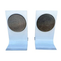 White Mod Apollo Electrophonic Stereo Floor Speakers, Pair