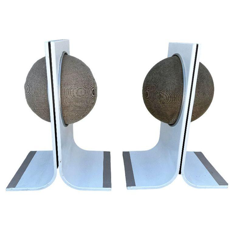 Late 20th Century White Mod Apollo Electrophonic Stereo Floor Speakers, Pair