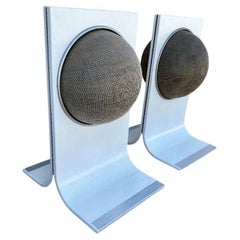 White Mod Apollo Electrophonic Stereo Floor Speakers, Pair