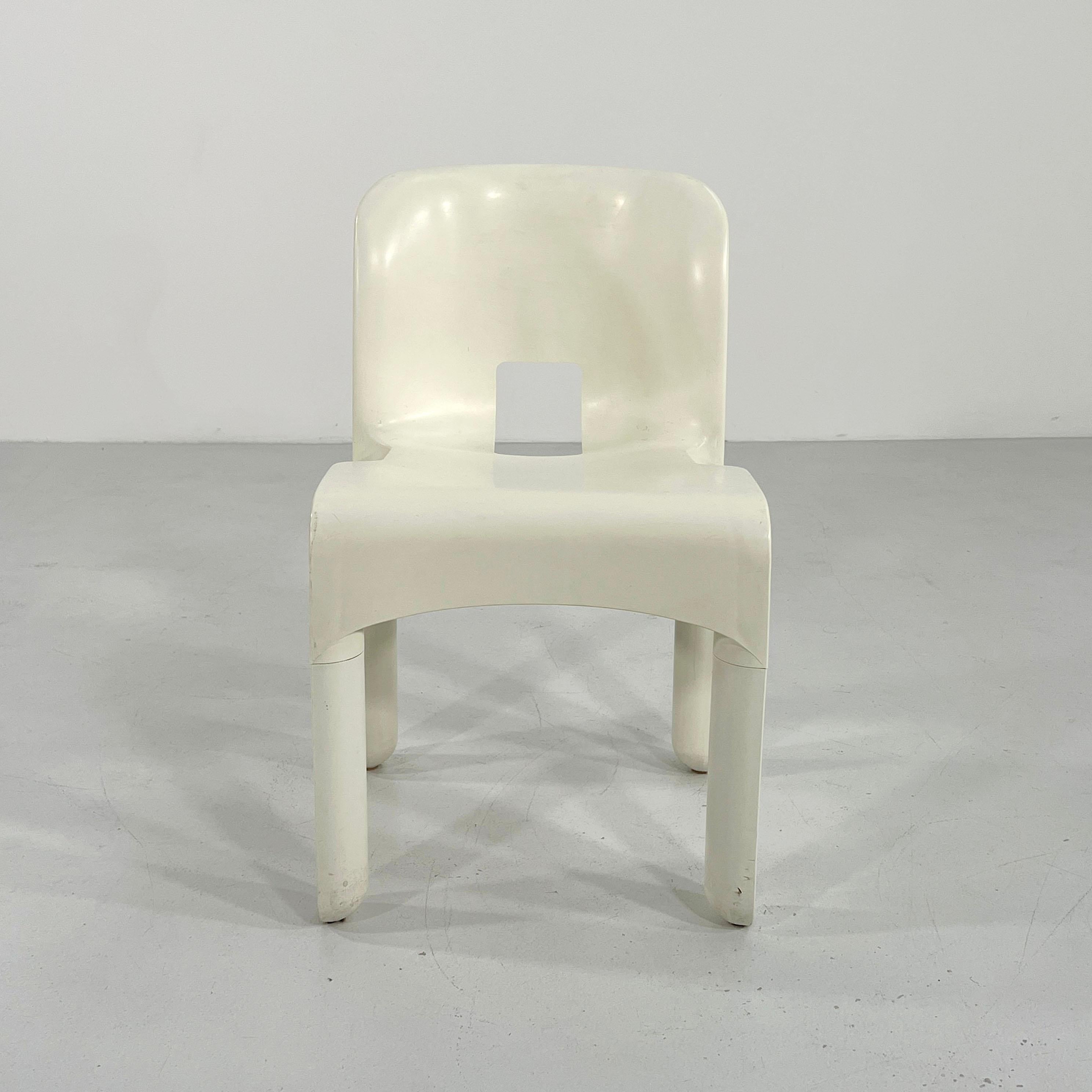 Italian White Model 4867 Universale Chair by Joe Colombo for Kartell, 1970s