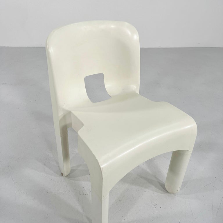Chaise universelle blanche Modèle 4867 de Joe Colombo pour Kartell