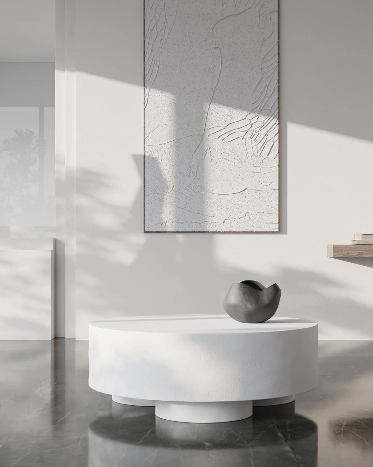 Français Grande table basse modèle Whiting, béton fibré, œuvre contemporaine. en vente