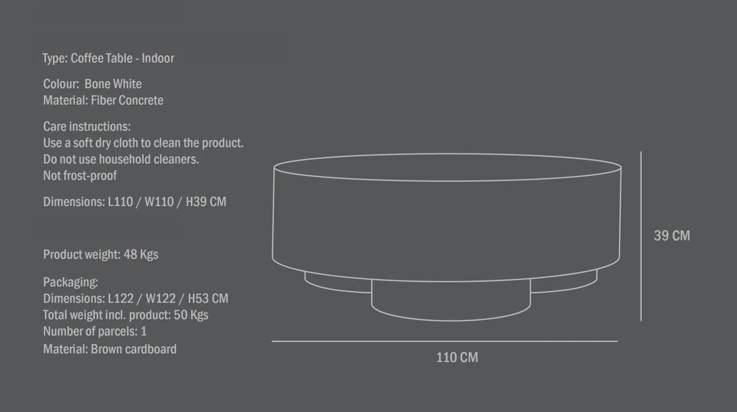 Béton Grande table basse modèle Whiting, béton fibré, œuvre contemporaine. en vente