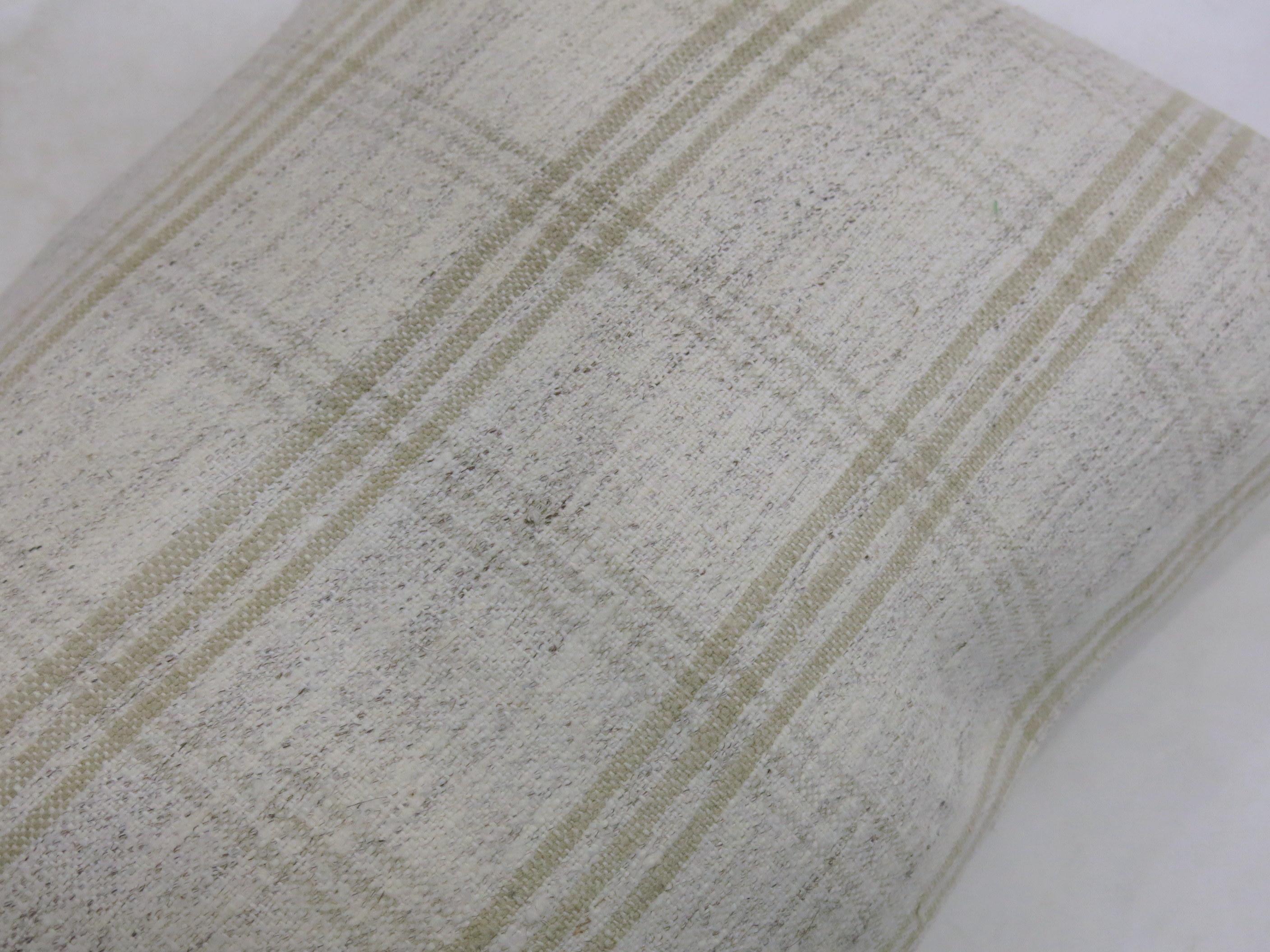 White Modern Persian Textile Kilim Pillow In Good Condition For Sale In New York, NY
