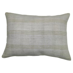 Vintage White Modern Persian Textile Kilim Pillow