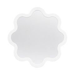 White Modern Round Wavy Bathroom Scalloped Mirror Hvyli Round 70 by oitoproducts
