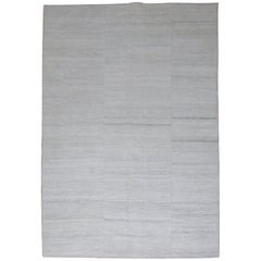 White Modern Textured Persian Kilim