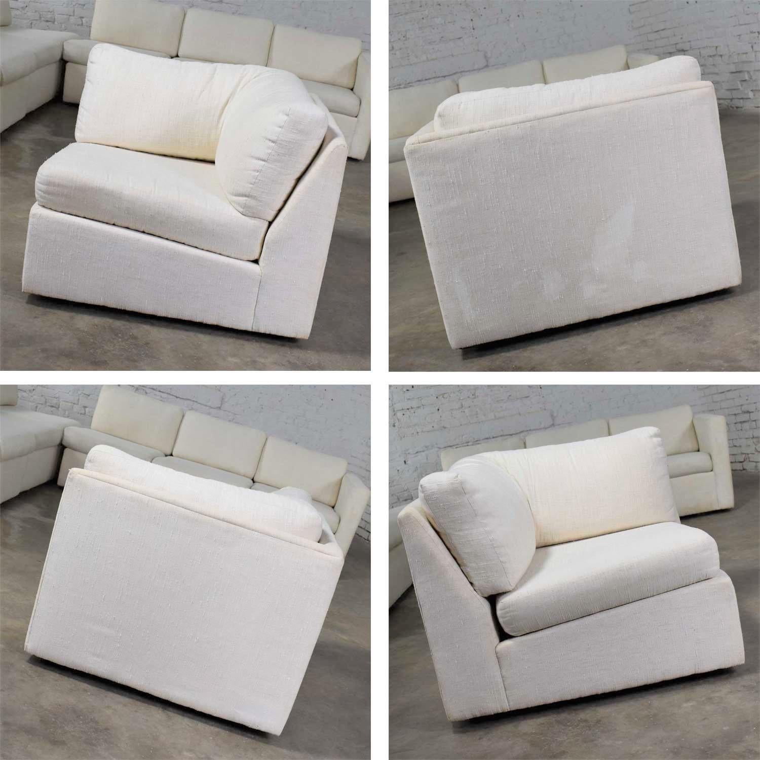 White Modern Tuxedo Five Piece Sectional Sofa by Milo Baughman for Thayer Coggin 5