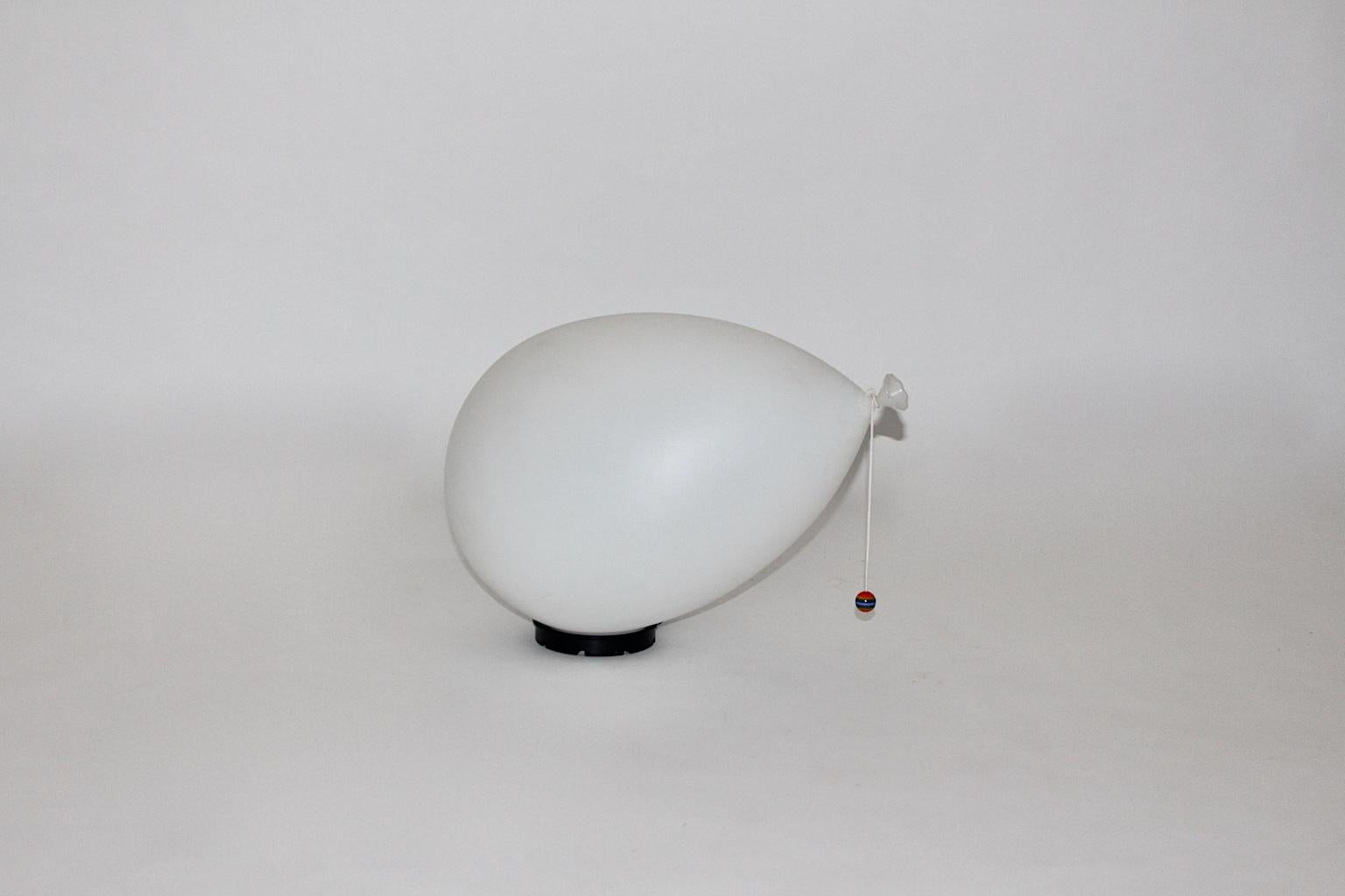White Modern Vintage Balloon Flush Mount by Yves Christin Bilumen, Italy, 1980s 4