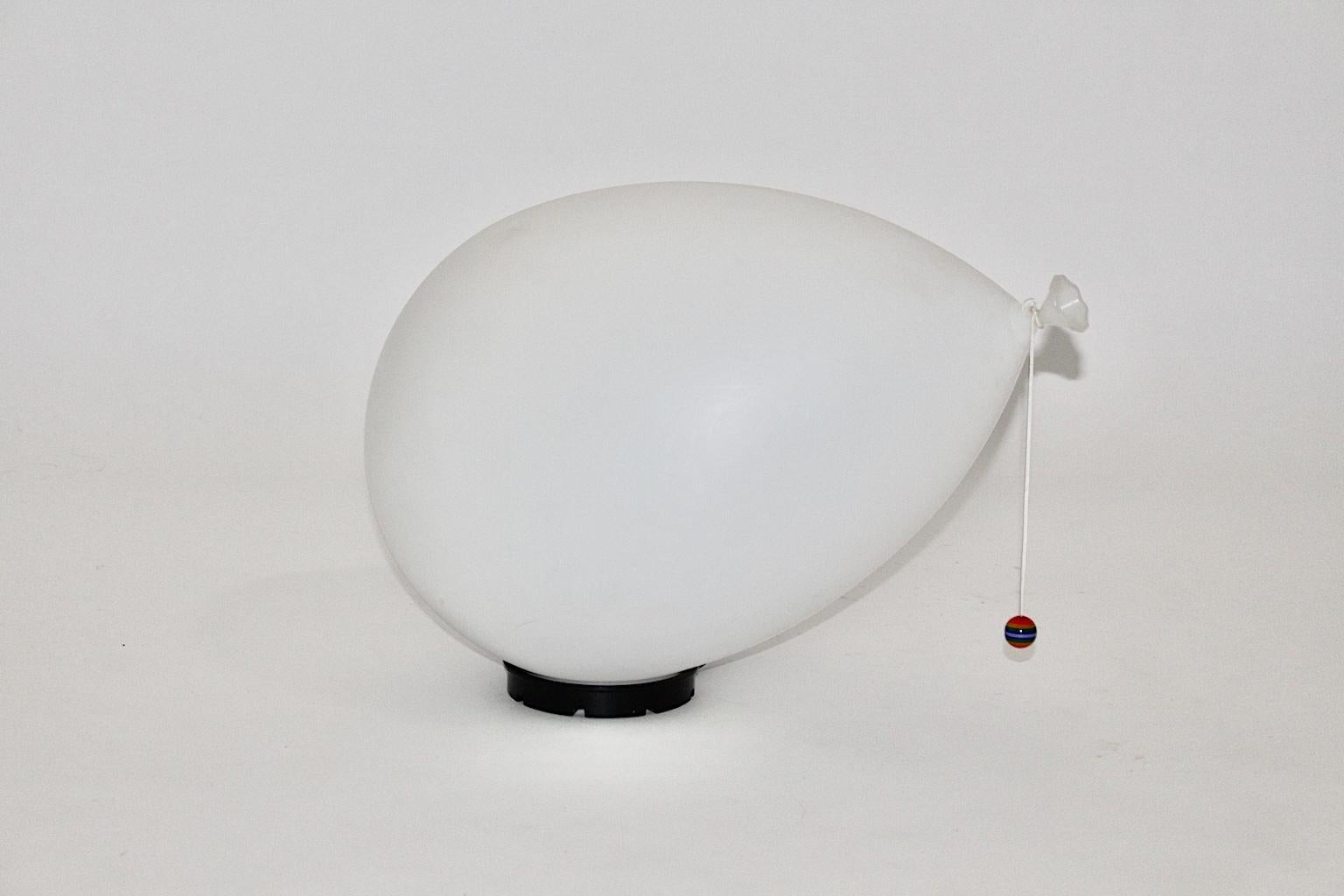 Plastic White Modern Vintage Balloon Flush Mount by Yves Christin Bilumen, Italy, 1980s