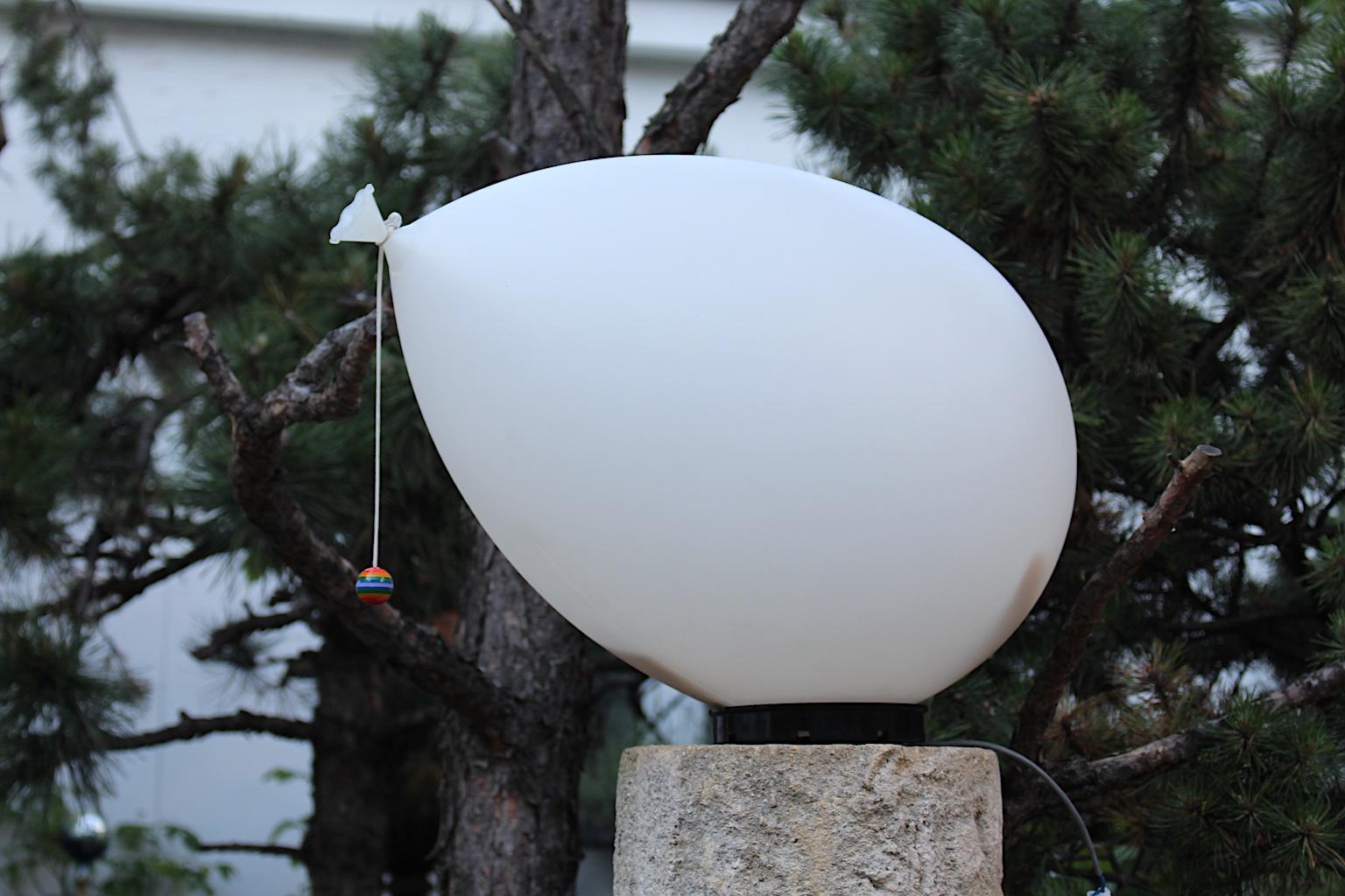 White Modern Vintage Balloon Flush Mount by Yves Christin Bilumen, Italy, 1980s 3